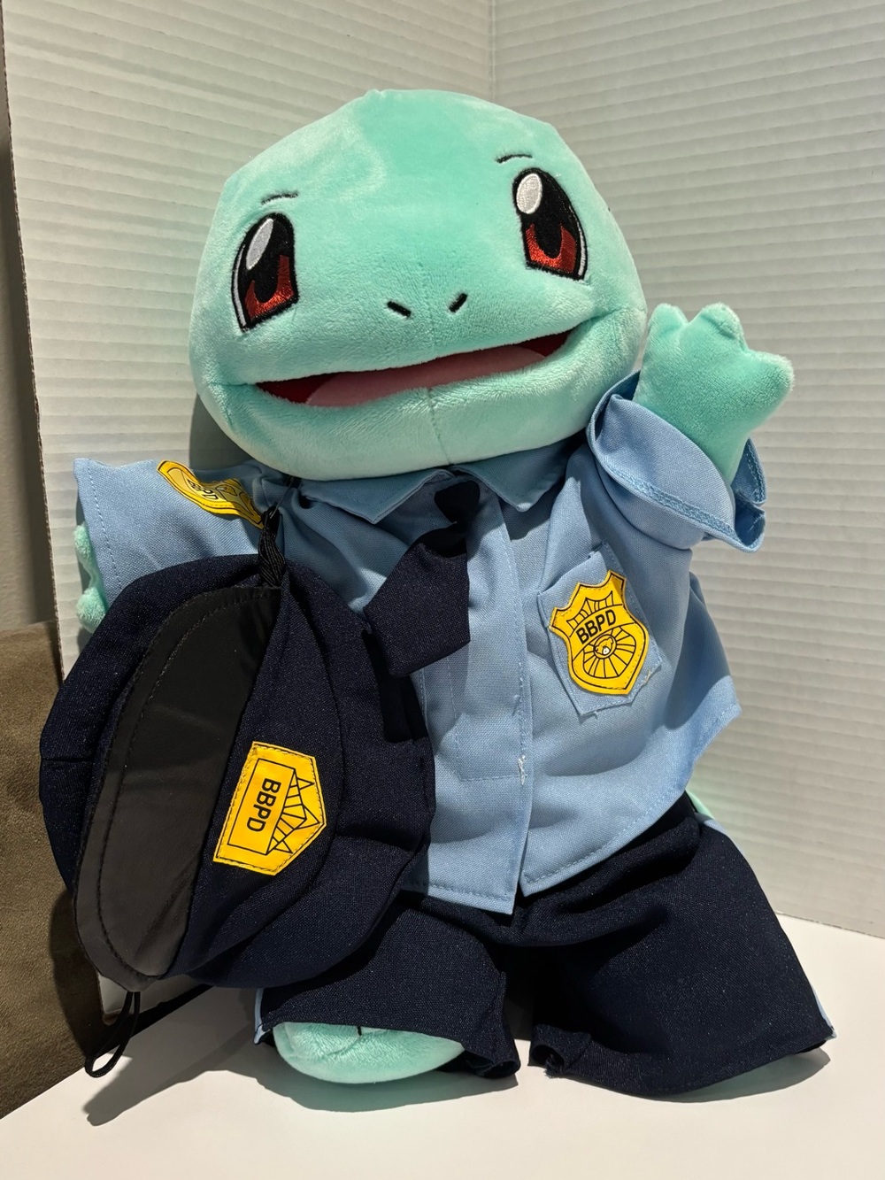 POKEMON Build-a-Bear Squirtle Plush with Bear Police Department Outfit 14 Inch